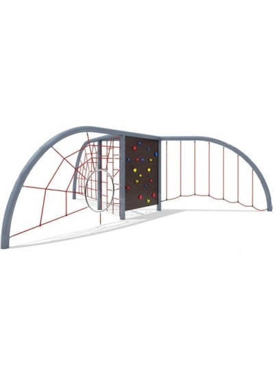 Канатний спортивний комплекс з скелелазом